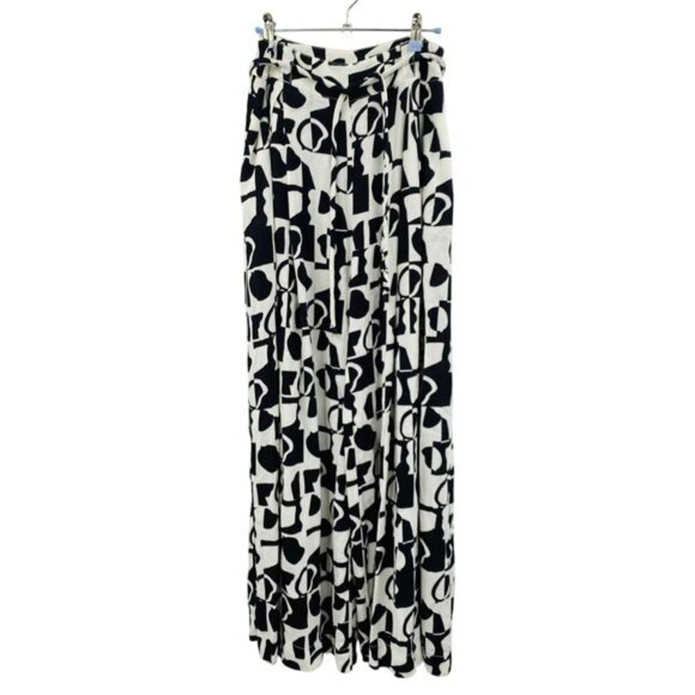 shoulder brand black & white palazzo pants‎